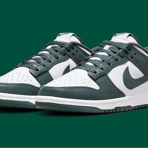Nike Green and White Dunks